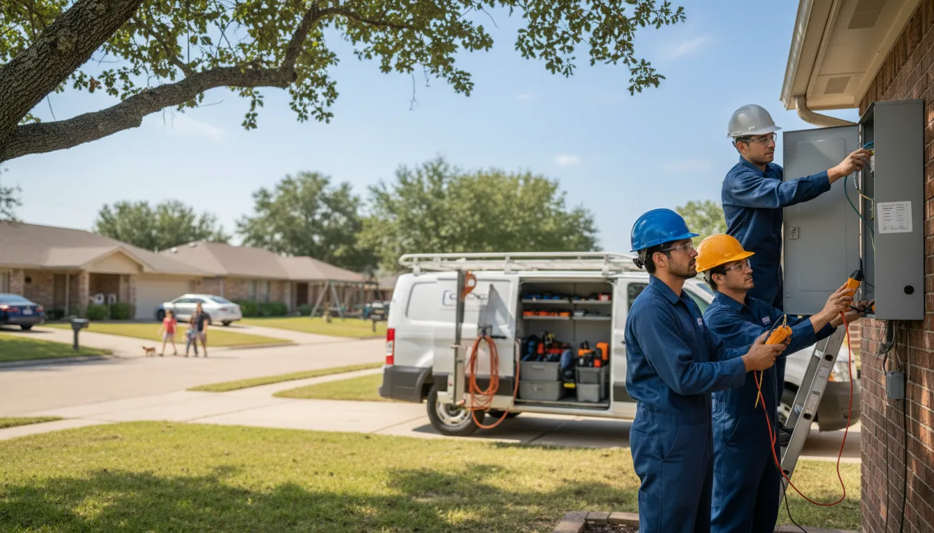 Certified electrician providing emergency electrical services in Olden, TX